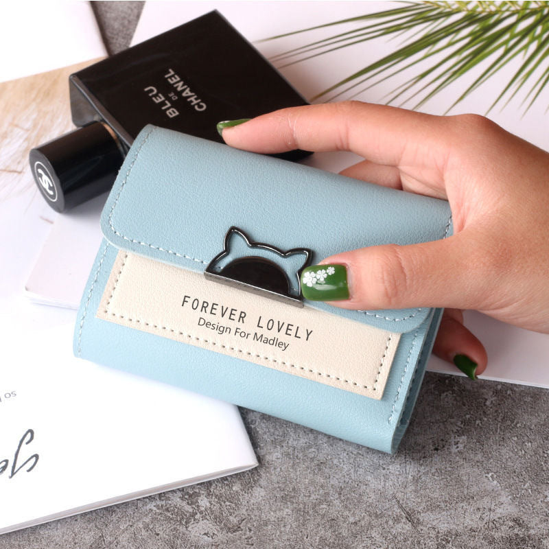 Small Purse Female Short Style Folding Personality Student Mini Money Clip - Otaj Gifts