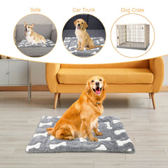 Self-Warming Cat Bed Mat Washable Dog Bed Crate Mat Soft Pet Sleeping Mat For Dogs And Cats Reversible Fleece Dog Crate Kennel Pad Cat Pet Bed - Otaj Gifts