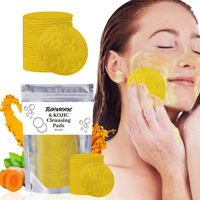 Turmeric Exfoliating Cleansing Pads Compressed Facial Sponges Skin Care Tools For Face Clogged Pores Excess Oil Cleansing - Otaj Gifts