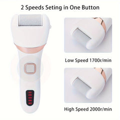 Electric Foot Grinder And Callus Remover, Electric Foot Polisher, Rechargeable Foot Washing And Pedicure Kit, Suitable For Cracked Heels And Dead Skin, With 3 Roller Heads - Otaj Gifts