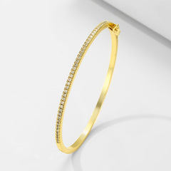 White Gold Plated Bracelet Female Inlaid AAA Zircon Simple - Otaj Gifts