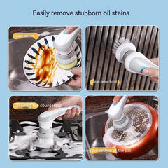 Electric Cleaning Brush 4 In 1 Spinning Scrubber Handheld Electric Cordless Cleaning Brush Portable - Otaj Gifts