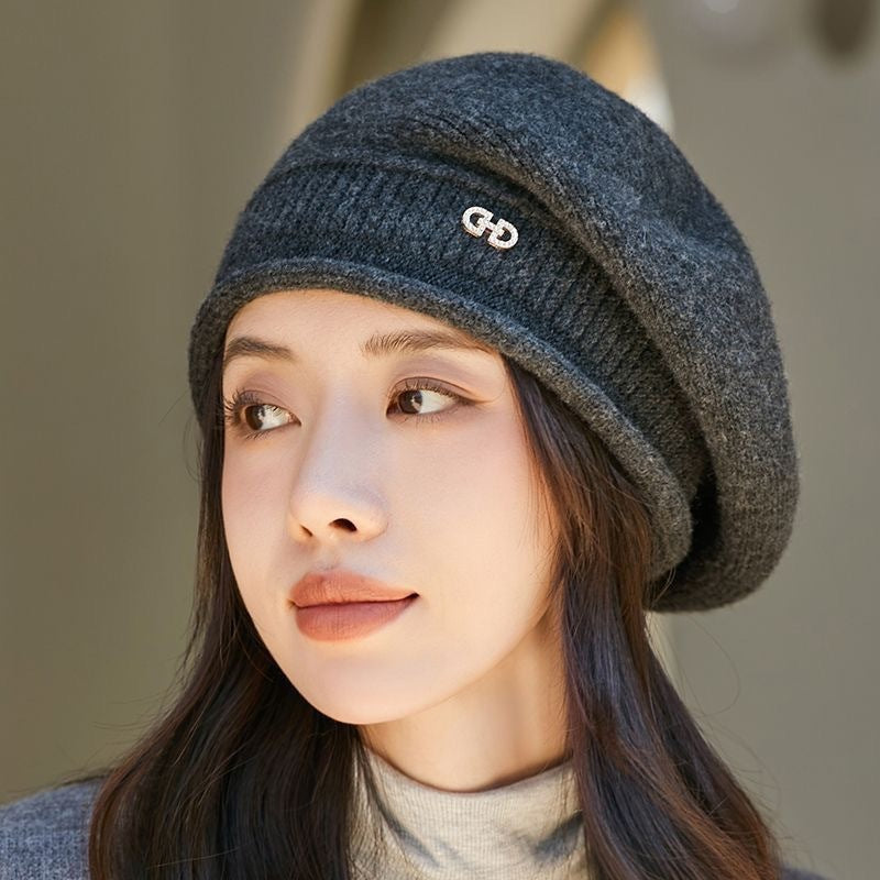 Women's Autumn And Winter Fashionable All-match Wool Knitted Hat - Otaj Gifts