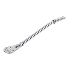 Dependable Stainless Steel Yerba Mate Tea Gourd Bombilla Drinking Straw Filtered Spoon Silver - Otaj Gifts