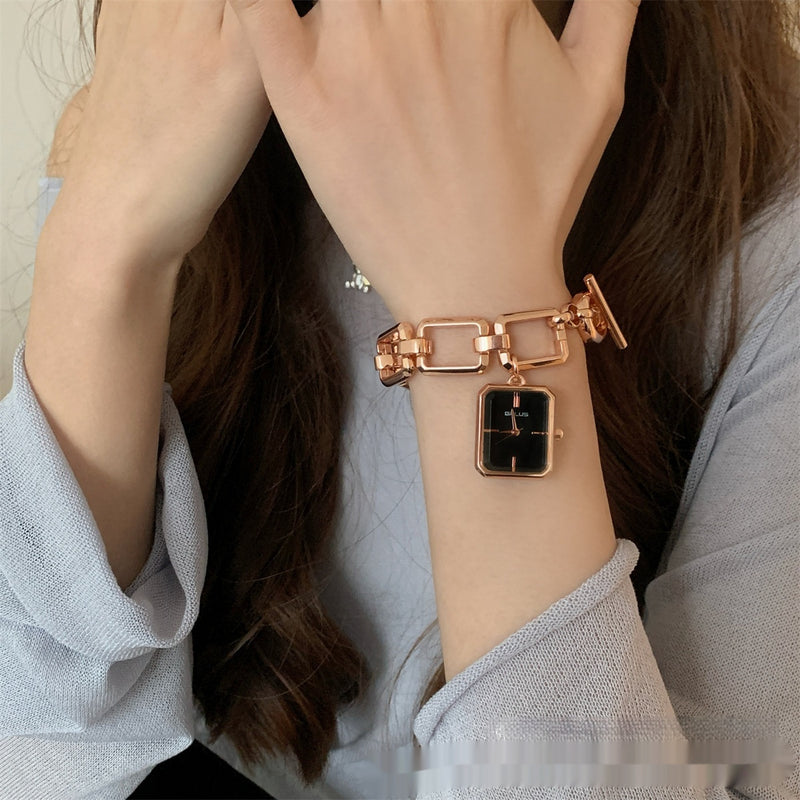 Steel Belt Chain Special-interest Design Square Pendant Dial A Little Retro Watch - Otaj Gifts