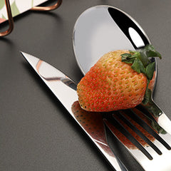 Tableware Cutlery Set Stainless Steel Dinner Knives Forks Spoons Eating Utensils High Hardness Flatware Set Wood Grain Handle - Otaj Gifts
