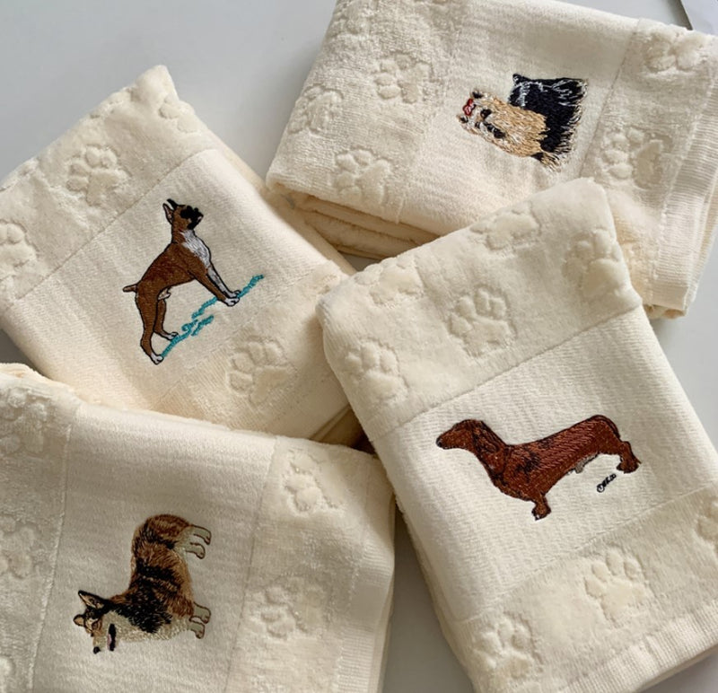 Dog Embroidery Water Absorbing Wash Towel - Otaj Gifts