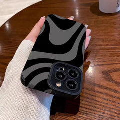 Dark Zebra Pattern Drop-resistant Silicone Phone Case - Otaj Gifts