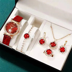 Fashion Watch Gift Suit Quartz Watch Necklace Bracelet Ring Stud Earrings - Otaj Gifts