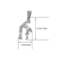 Stainless Steel Mother And Children Necklace Love Mom Son Daughter Pendant Necklace Family Gifts - Otaj Gifts