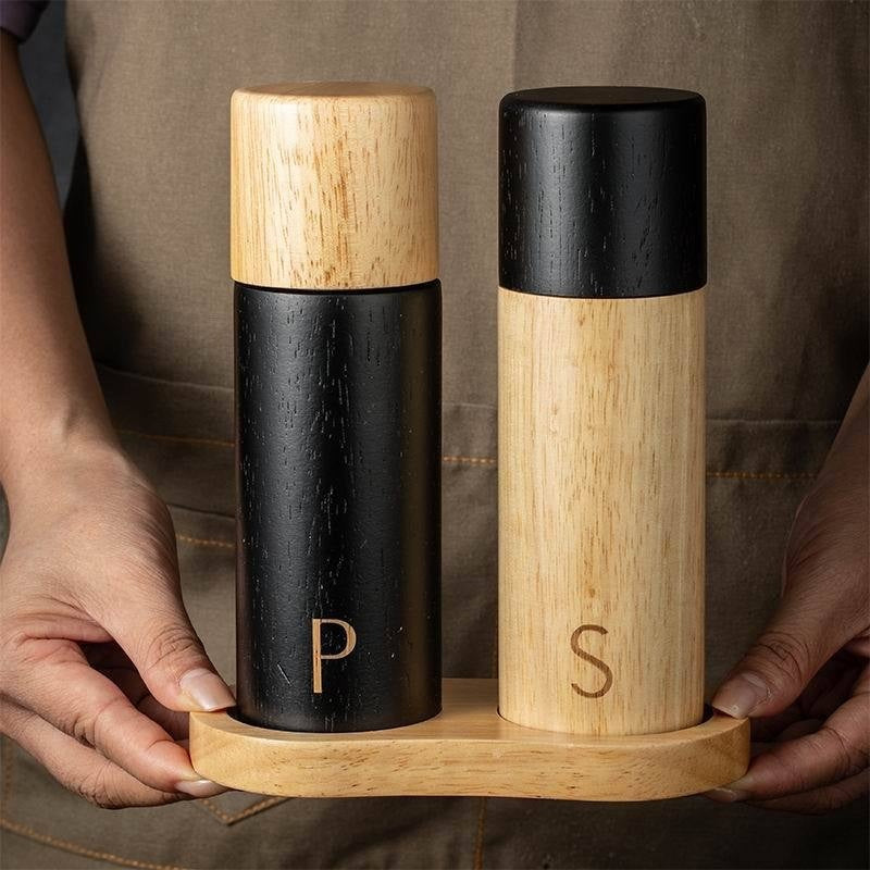 Retro Creative Oak Pepper Grinder Kitchen Household Wooden Seasoning Bottle - Otaj Gifts