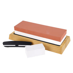 Knife Sharpening Stone 3000 8000 Grit Red White Dual Sided Wooden Base Whetstone for Kitchen Home Restaurant - Otaj Gifts