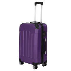 Three In One Handle Universal Wheel With 4 Corner Guards Pull Rod Box, 20in, 24in, 28in ABS Aluminum Alloy Pull Rod, Classic Color Scheme - Dark Purple - Otaj Gifts