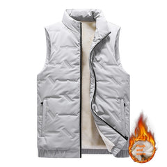 Autumn And Winter Fleece-lined Thickening Stand Collar Cotton Vest - Otaj Gifts