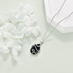 Sterling Silver Black Obsidian Tourmaline Crystal Snake Necklace Jewelry as Gifts - Otaj Gifts