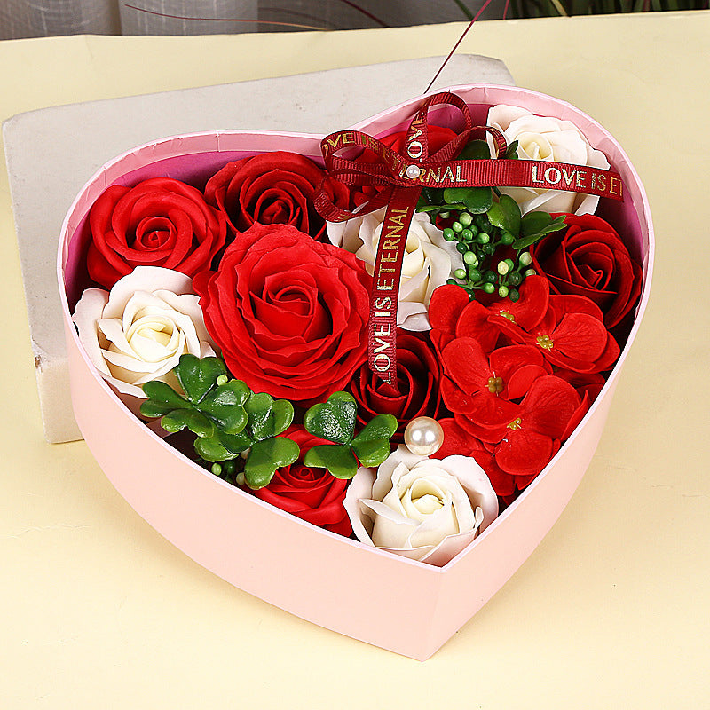 Creative New Soap Flower Heart-shaped Gift Box Valentine's Day Christmas Creative Birthday Gift - Otaj Gifts