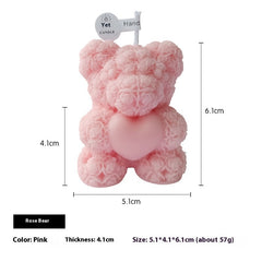 Rose Bear Aromatherapy Candle Creative Bedroom Decoration Valentine's Day Girls' Gifts - Otaj Gifts