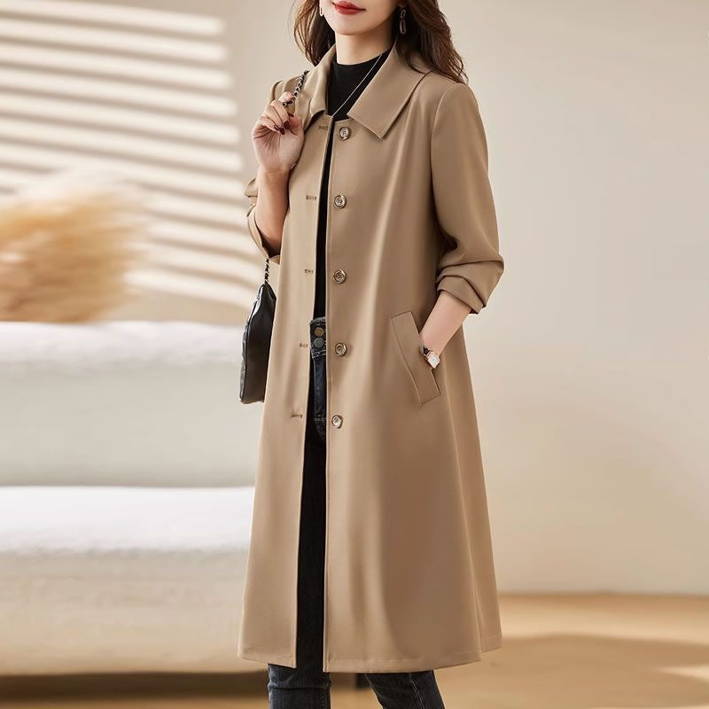 Mid-Length Spring And Autumn New Versatile Trench Thin Coat - Otaj Gifts