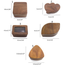 Walnut Couple Wedding Ring Box Wedding Heart - Otaj Gifts
