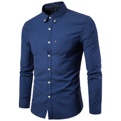 Men S Shirts Korean Men Slim Long Sleeve Dress Shirt - Otaj Gifts