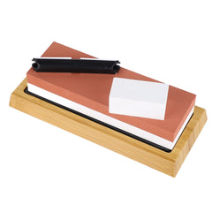 Knife Sharpening Stone 3000 8000 Grit Red White Dual Sided Wooden Base Whetstone for Kitchen Home Restaurant - Otaj Gifts