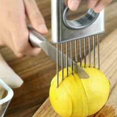 Onion Holder Slicer Vegetable tools Tomato Cutter Stainless Steel Kitchen Gadget - Otaj Gifts