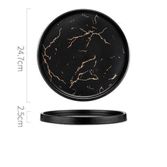Nordic Style Marble Plate Household Ceramic Dish - Otaj Gifts