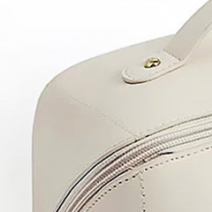 Pillow Cosmetic Bag Milk White High Capacity PU Leather Waterproof Cosmetic Pouch for Daily Travel - Otaj Gifts