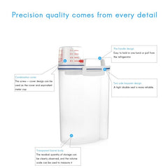 2 PCS Rice Storage Bin 2KG Portable Food Grain Storage Box Rice Storage Box Dispenser Sealed Tank with Measuring Cup - Otaj Gifts