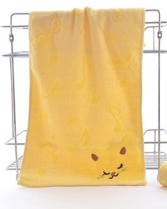 Bamboo Fiber Kitten Face Bath Towels - Otaj Gifts