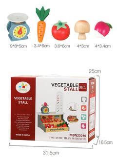 Robud Wooden Supermarket Vrgetables Store Preschool Pretend Playset Toys Baby - Otaj Gifts
