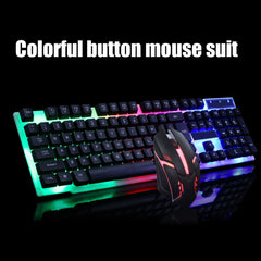 USB Gaming Keyboard and USB Mouse Combo LED Backlit Keyboard Firm Durable Colorful Glowing Gaming Mouse Computer Accessories - Otaj Gifts