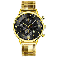 Mesh Strap Calendar Quartz Simple Casual All-match Men's Watch - Otaj Gifts
