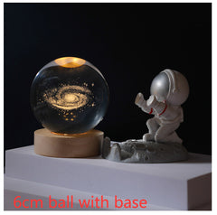 3D Crystal Ball Night Light Solar System Cosmic Theme LED Decoration Light Wooden Base Astronomy Nightlights Birthday Gift - Otaj Gifts
