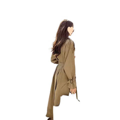 New Mid-length Small Below The Knee Slimming Loose Trench Coat Women - Otaj Gifts