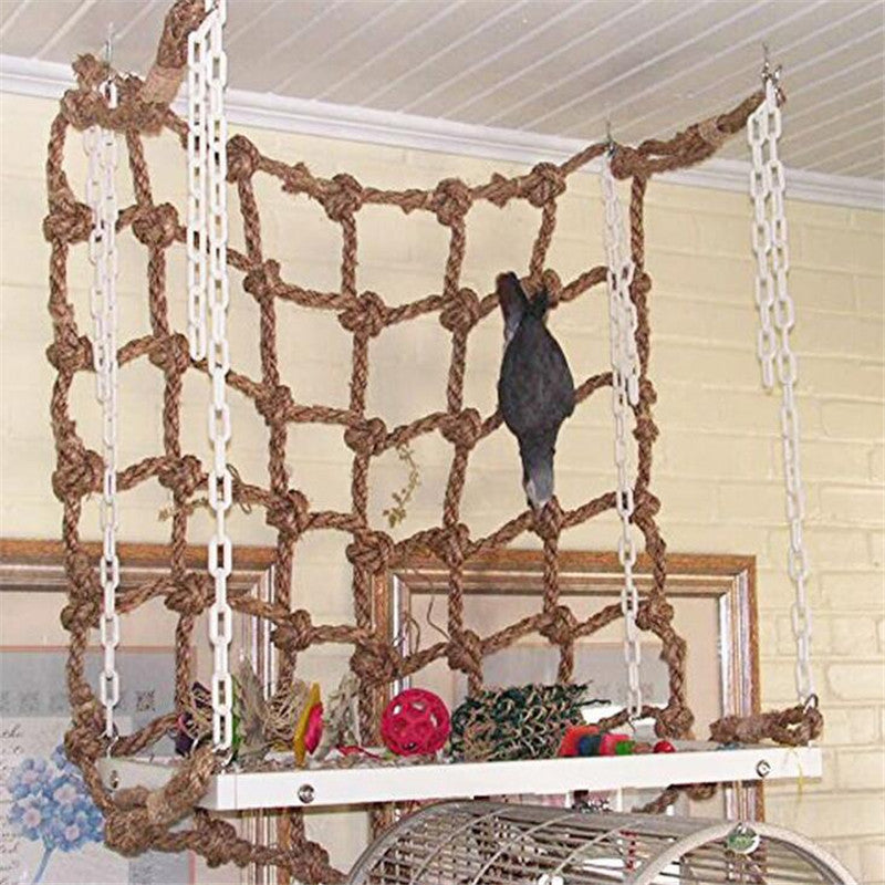 Parrot bird hemp rope climbing net - Otaj Gifts