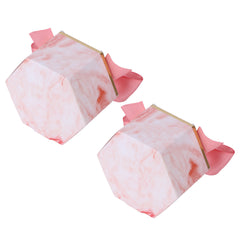 25 Set Hexagonal Candy Boxes Chocolate Cookies Boxes for Wedding Party Supplies(Pink Rose Pink Ribbon ) - Otaj Gifts