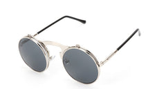 New Vintage Round Steampunk Sunglasses Flip-Up UV Protection Metal Frame Men And Women Summer Cycling Sun Glasses - Otaj Gifts
