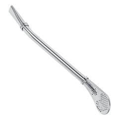 Dependable Stainless Steel Yerba Mate Tea Gourd Bombilla Drinking Straw Filtered Spoon Silver - Otaj Gifts