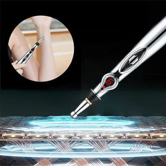 9 Gears Electronic Acupuncture Pen Pain Relif Therapy Massage Pen Women 9 Gears Body 5-in-1 Back Arm Energy Meridian Tired Electric Pen Muscle Relax Body Deep Tissue Massage Tool - Otaj Gifts