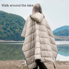 Outdoor Cloak Sleeping Bag Camping Wearable Cold-proof Warm Cape Shawl Blanket - Otaj Gifts
