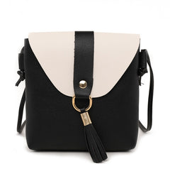 New Korean version of the contrast color female shoulder diagonal package PU soft face ladies bag - Otaj Gifts