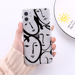 Face art line color painting mobile phone case - Otaj Gifts