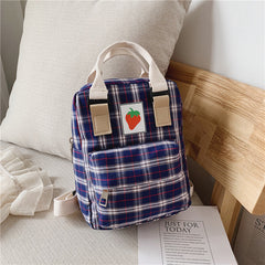 Fashion Mini cartoon checked children's backpack - Otaj Gifts