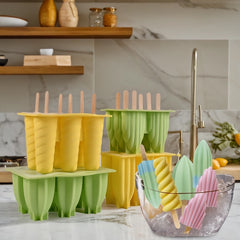 6-piece Spiral Ice Cream Silicone Food Grade Mold with Cover - Otaj Gifts