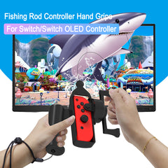 Plastic Game Console Controller Holder Fishing Rod Shaped Handle Grips Accessories - Otaj Gifts