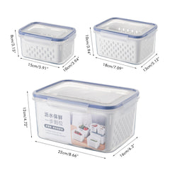 1Pc/3Pcs Fruit Vegetable Storage Containers for Fridge Produce Saver Containers with Lid Colander Refrigerator Organizer Bins Produce Keepers - Otaj Gifts