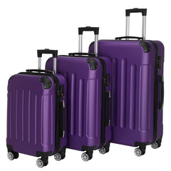 Three In One Handle Universal Wheel With 4 Corner Guards Pull Rod Box, 20in, 24in, 28in ABS Aluminum Alloy Pull Rod, Classic Color Scheme - Dark Purple - Otaj Gifts
