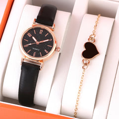 Lady Temperament Heart Bracelet Quartz Watch Suit - Otaj Gifts