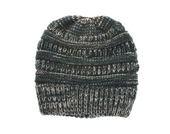 Mixed Color Knitted Wool Hat Ladies Non-labeled Ponytail Hat - Otaj Gifts